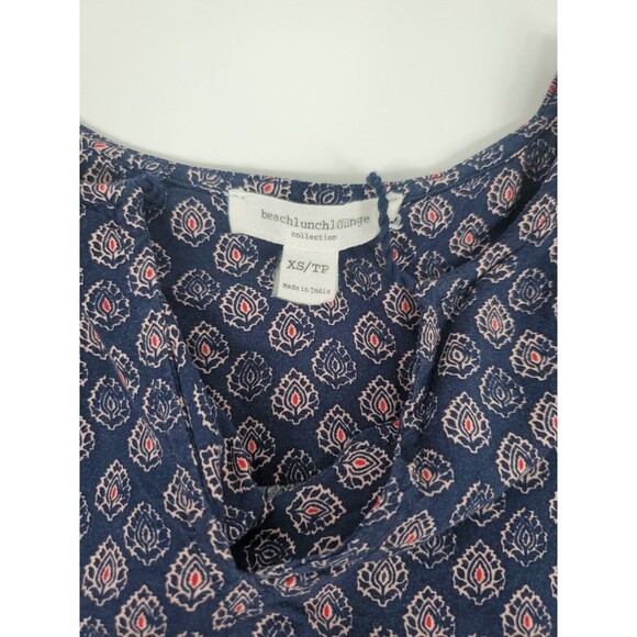 Beach Lunch Lounge Midi Smocked Tunic Dress Paisley Light Vicose XS Boho Chic‎ - Picture 4 of 8